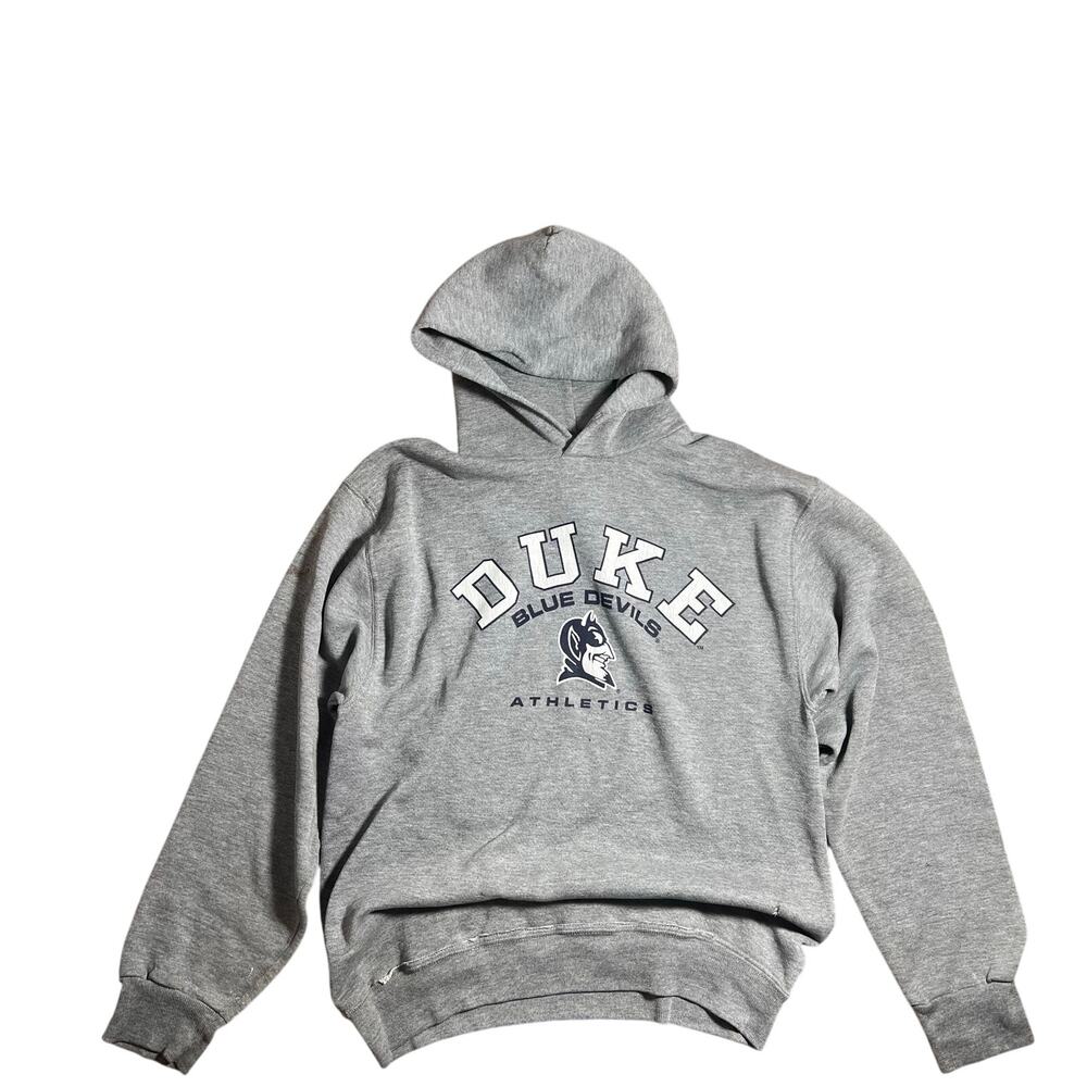 Duke Blue Devils Gray Hoodie Athletics Distressed Medium